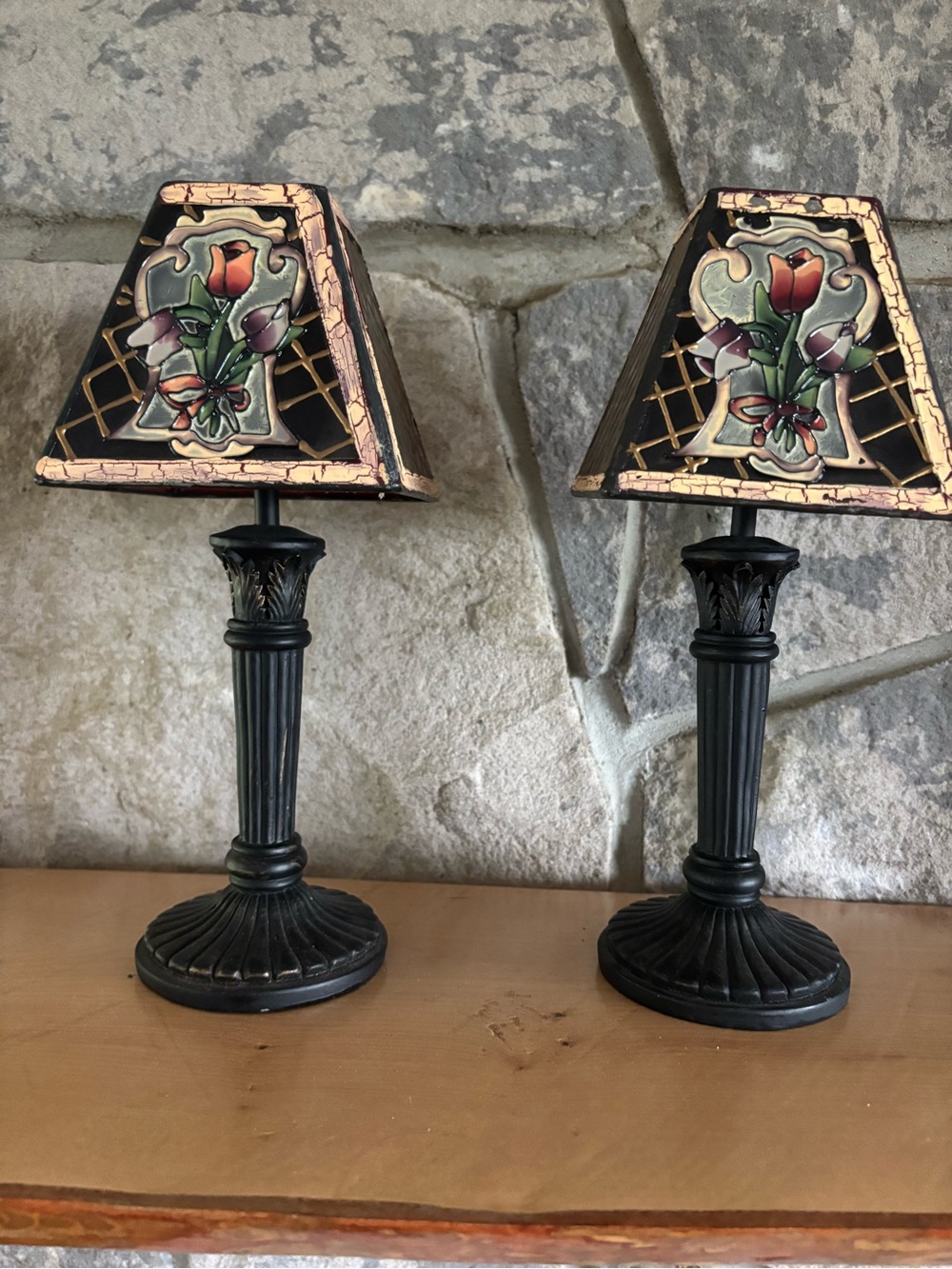 Vintage Tiffany Style Miniature Accent Lamps (pair)